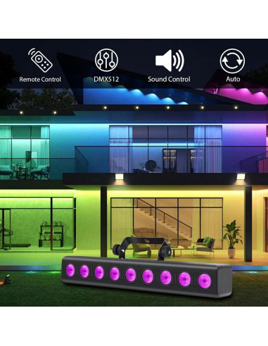 Barra de Luz LED 50W RGBW DMX con Control Remoto 2Pack