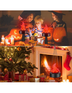 Lámpara de Llama Falsa LED Recargable USB Dolodomy 3D 2