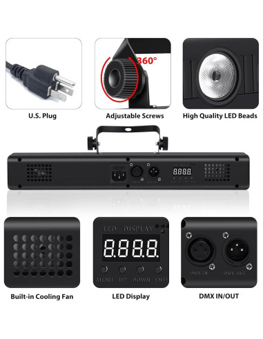 Barra de Luz LED 50W RGBW DMX con Control Remoto 2Pack