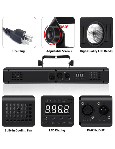 Barra de Luz LED 50W RGBW DMX con Control Remoto 2Pack