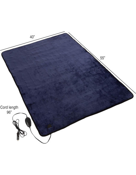 Manta Eléctrica para Automóvil Stalwart 12V Azul - 3 Calores