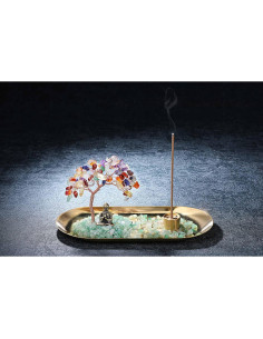 Soporte de Incienso de Cristal Jovivi con Estatua de Buda 9cm 2