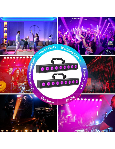 Barra de Luz LED 50W RGBW DMX con Control Remoto 2Pack