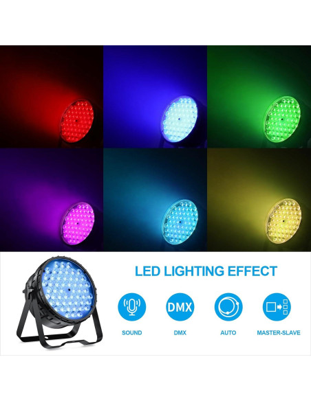 BETOPPER Luz DJ 2 Pzs 54x3W LED Par DMX Estroboscópica