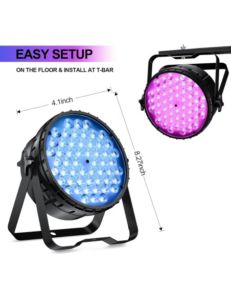 BETOPPER Luz DJ 2 Pzs 54x3W LED Par DMX Estroboscópica