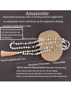 Collar Japamala 108 Cuentas Naturales KIKILA Amazonita 8mm 2