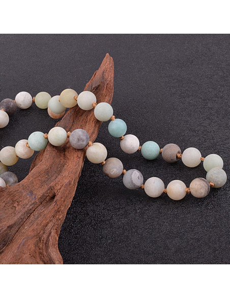 Collar Japamala 108 Cuentas Naturales KIKILA Amazonita 8mm