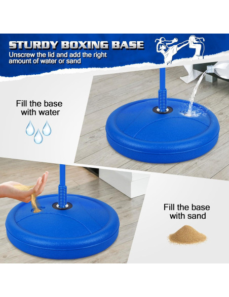Saco de Boxeo Infantil NATGGZ Ajustable con Guantes - Azul