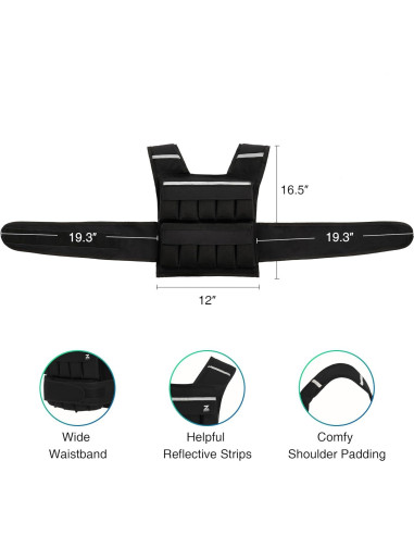 Chaleco con peso ajustable ZELUS 9kg para entrenamiento