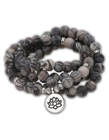 Pulsera Mala de Cuentas de Malaquita Verde 108 Piezas