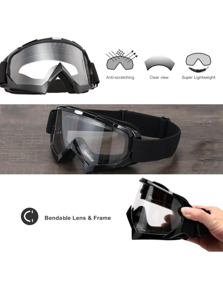 Gafas de Motocross Unisex con Protección UV y Pasamontañas