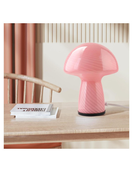 Lámpara de Hongo Regulable Notoc Rosa 17.78cm Vidrio