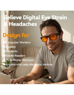 Gafas bloqueadoras de luz azul VIKISOIO ámbar 99% unisex 2