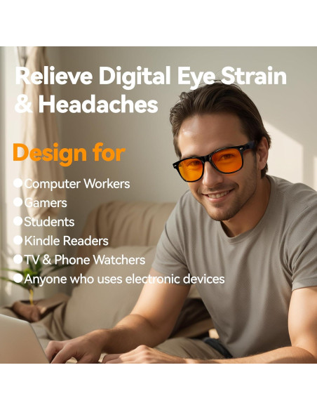 Gafas bloqueadoras de luz azul VIKISOIO ámbar 99% unisex