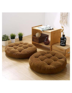Juego de 2 Almohadas de Suelo Gfobip Redondas Terciopelo 42x42x7.6 cm