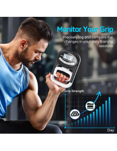 Entrenador de Fuerza de Agarre Enaud con Dinamómetro Digital 120 kg 2