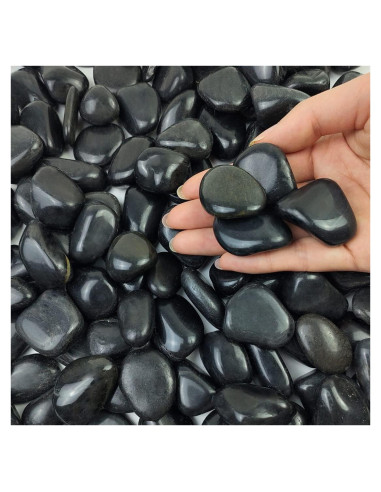 Piedras Negras Pulidas FANTIAN 0.91 kg para Jardín y Acuario