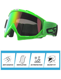 Gafas de Motociclismo CRG Sports T815-7 Multicolor Verde 2