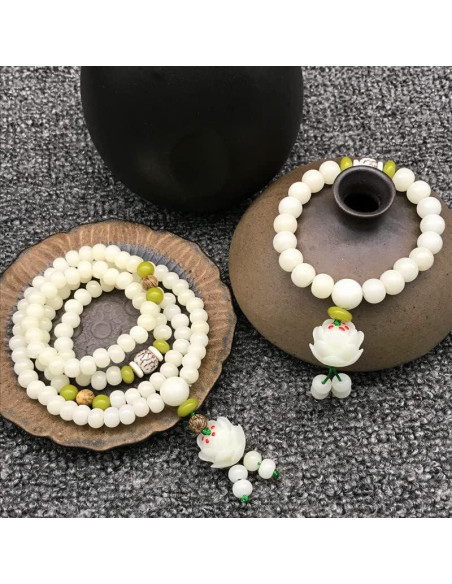 Pulsera de Meditación de Jade Bodhi 108 Cuentas para Yoga Pulsera de Meditación de Jade Bodhi 108 Cuentas para Yoga