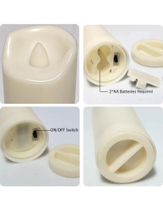 Velas LED Sin Llama a Prueba de Agua Jingtech 5.08x10.16cm 2 Pack 2