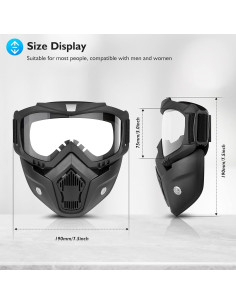 Gafas de Motocicleta BELINOUS con Máscara Facial Removible 2