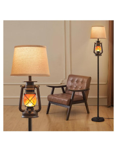 Lámpara de Piso LEDIARY Rústica con Efecto Llama 158.5cm