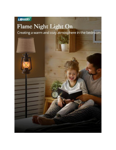 Lámpara de Piso LEDIARY Rústica con Efecto Llama 158.5cm 2