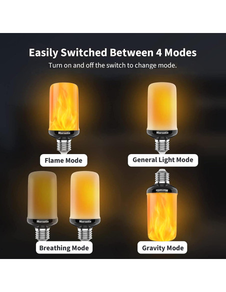 Bombillas LED de Llama Morsatie - Efecto Fuego - Paquete de 2
