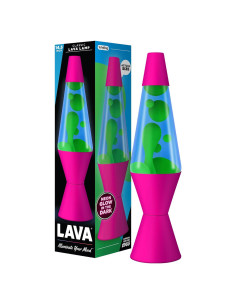Lámpara Lava Original Rosa 14.5" - Movimiento Líquido Verde/Azul