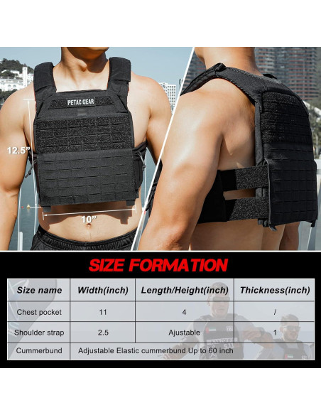 Chaleco Táctico con Peso Ajustable PETAC GEAR - Entrenamiento Resistencia
