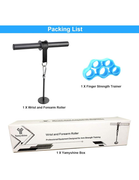 Rodillo de Muñeca y Antebrazo Yamyshine - Ejercitador de Fuerza
