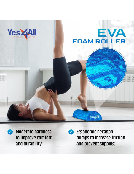 Rodillo de Espuma EVA Yes4All 30.48 cm Azul para Masaje