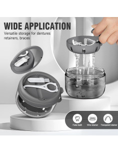 Caja de Baño para Dentaduras NETCEEM, Estuche Portátil 9.4cm 2