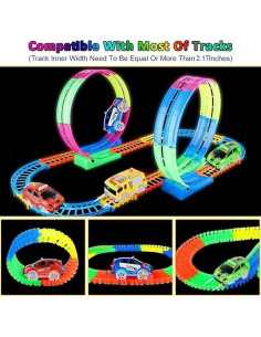 Coches de Pista Mágica INLAIER con 5 Luces LED - 4 Pack 2