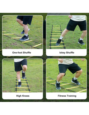 Juego de Entrenamiento de Fútbol MIVERYEA - Escalera de Agilidad 6.1m