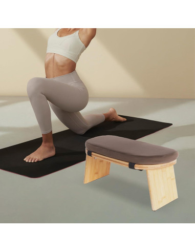 Banco de Meditación Plegable Netcoin con Cojín y Bolsa Café