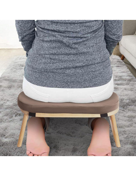 Banco de Meditación Plegable Netcoin con Cojín y Bolsa Café