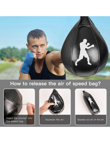 Bolsa de Velocidad de Cuero BeneLabel con Inflador y Soporte