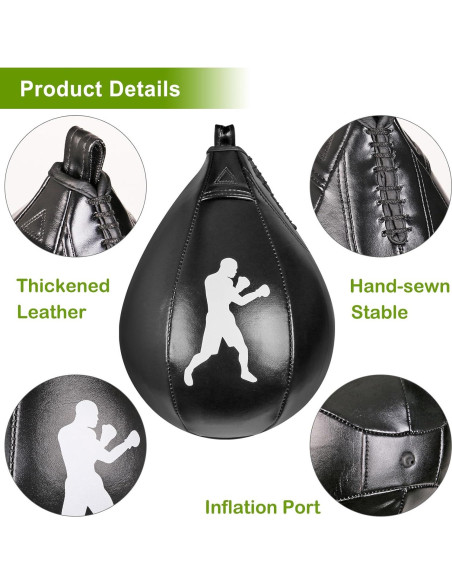 Bolsa de Velocidad de Cuero BeneLabel con Inflador y Soporte