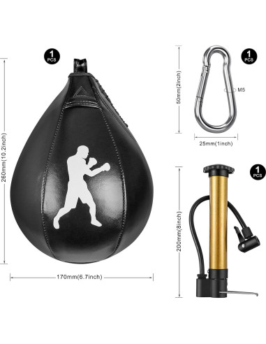 Bolsa de Velocidad de Cuero BeneLabel con Inflador y Soporte