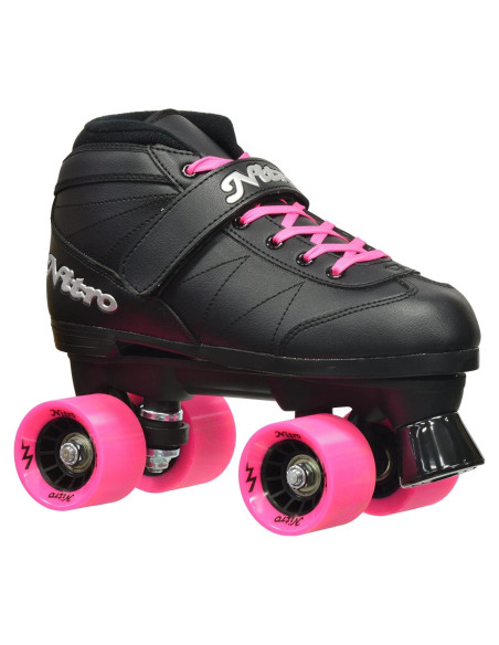 Patines Cuádruples Epic Super Nitro Adulto 7 Negro/Rosa