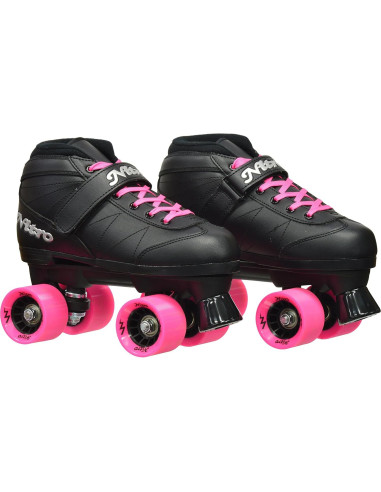 Patines Cuádruples Epic Super Nitro Adulto 7 Negro/Rosa