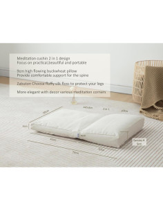 Cojín de Meditación 2-en-1 Halotribe Almohada y Zabuton 50x70cm 2