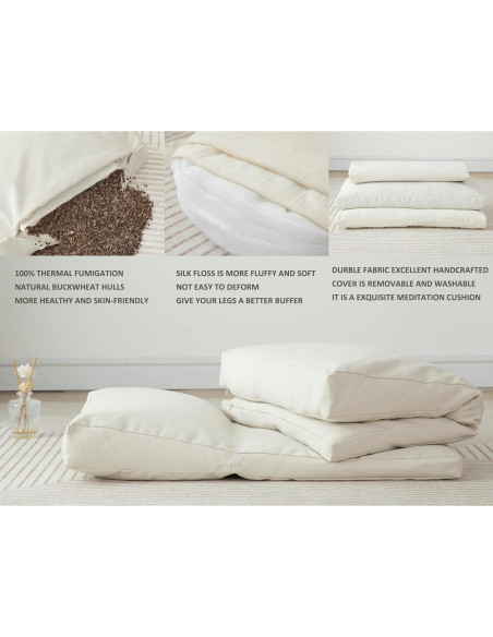 Cojín de Meditación 2-en-1 Halotribe Almohada y Zabuton 50x70cm