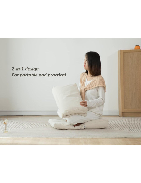 Cojín de Meditación 2-en-1 Halotribe Almohada y Zabuton 50x70cm