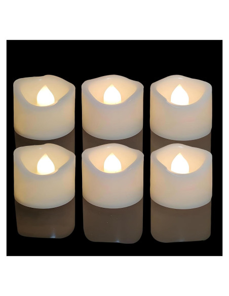 iZAN 6 Velas LED Sin Llama con Batería, Color Blanco Crema