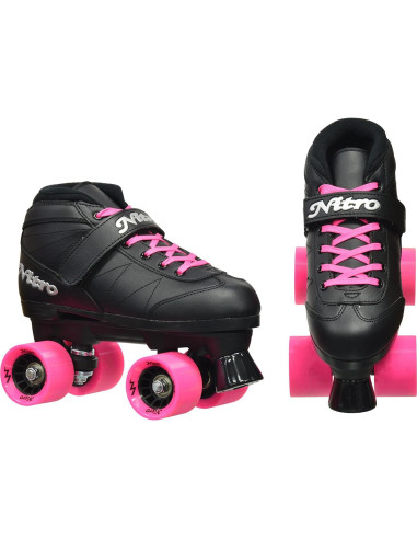 Patines Cuádruples Epic Super Nitro Adulto 7 Negro/Rosa