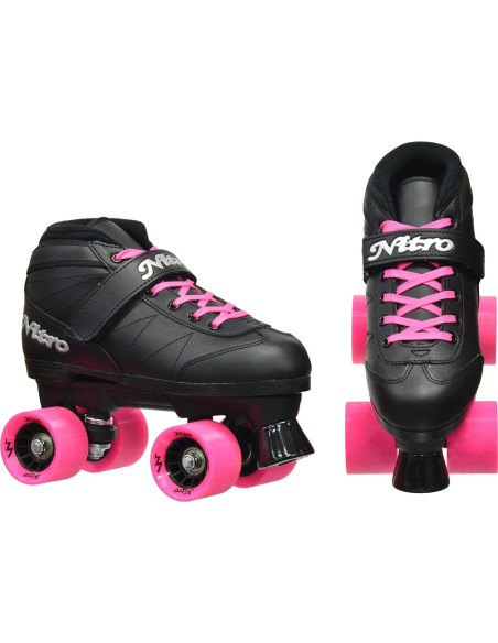 Patines Cuádruples Epic Super Nitro Adulto 7 Negro/Rosa