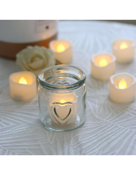 iZAN 6 Velas LED Sin Llama con Batería, Color Blanco Crema