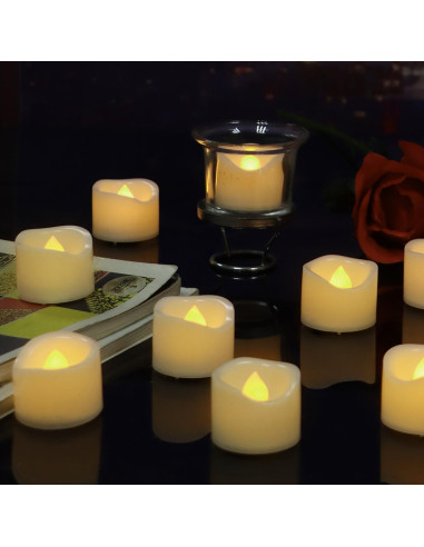 iZAN 6 Velas LED Sin Llama con Batería, Color Blanco Crema